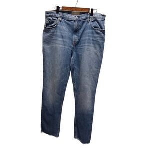 Everlane The Cheeky Jean High Rise Straight Ankle Raw Hem 33 Straight Leg